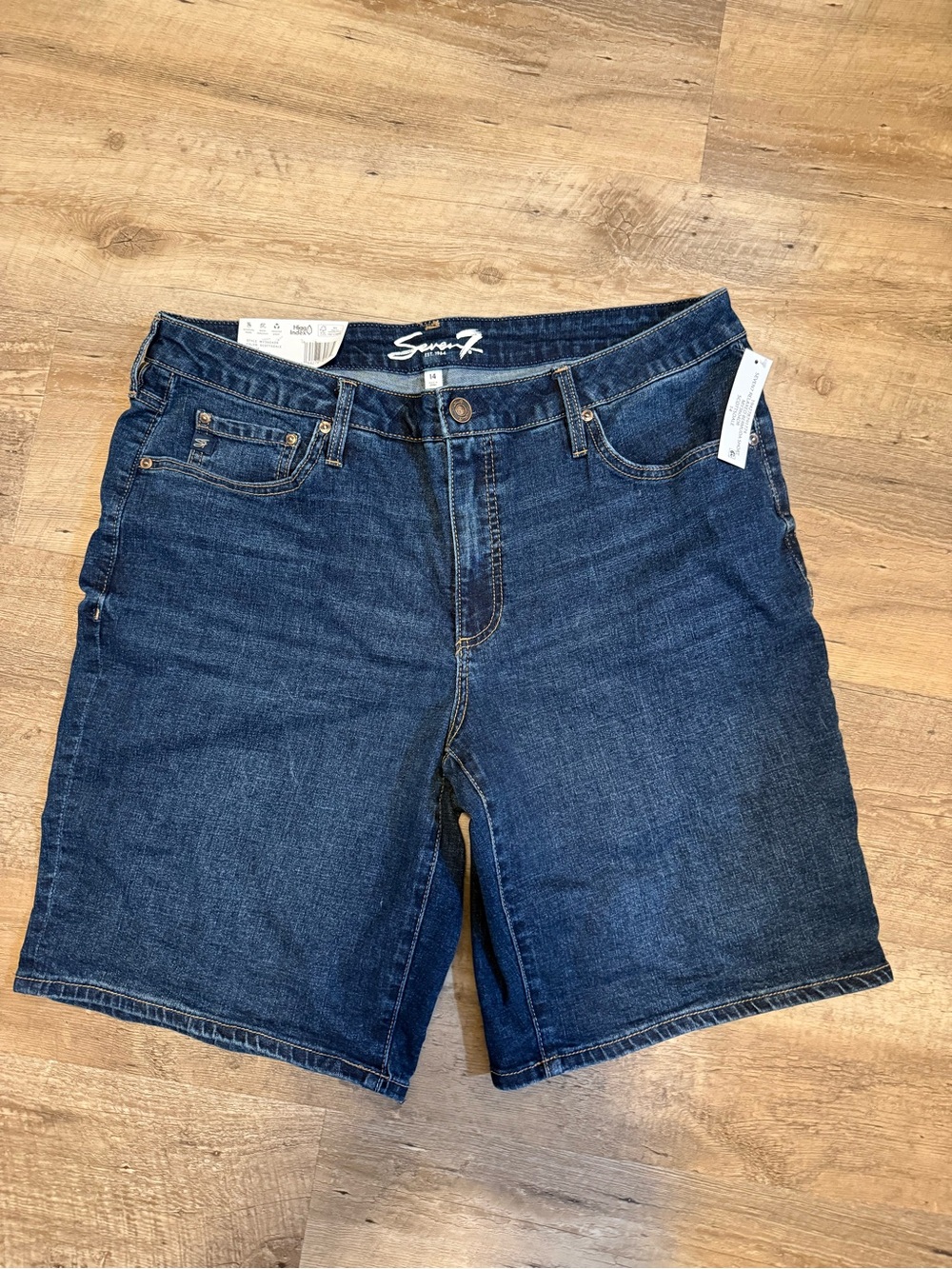 Seven7 women’s Dark Indigo Denim Jean Shorts